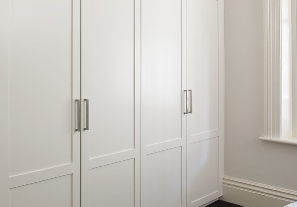 Stylish handle option for hinged door built-in wardrobes