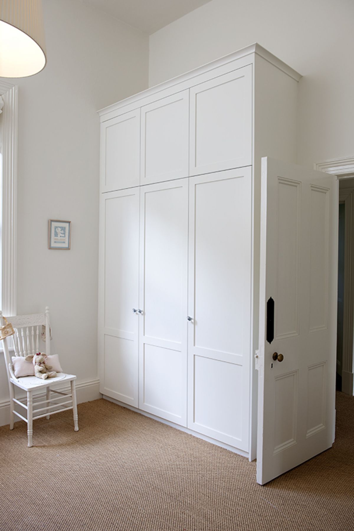 3 section Boston style hinged door built-in wardrobe